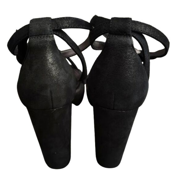 Michael Kors Strappy Open Toe Charcoal Gold Flake Platform 4.5" Woman's 8 Heel - Picture 3 of 6